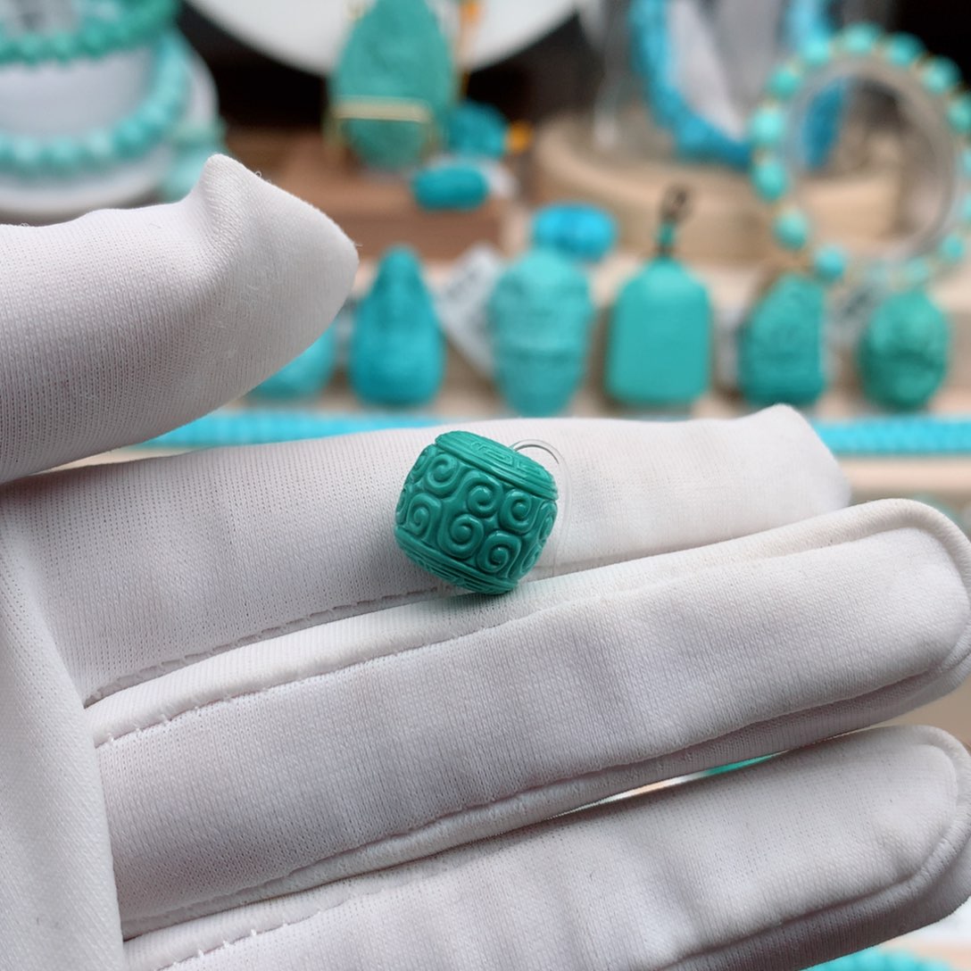 绿松石珠宝奇石未镶嵌快**边11.2m m