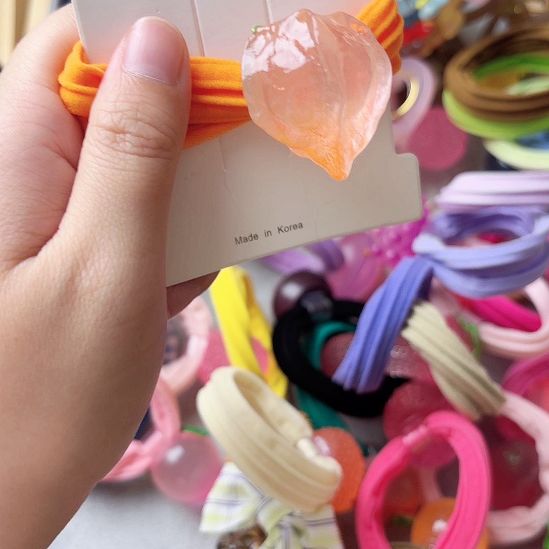 布艺铁合金橘色夜光发圈