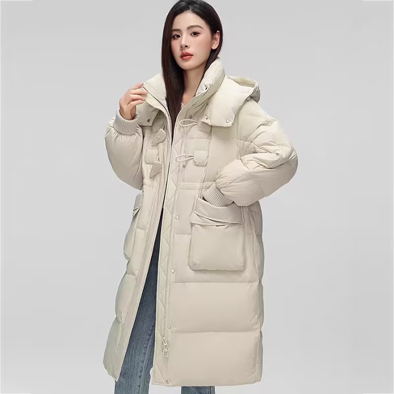 【南部新兴旺】C61828女士长款绒绒棉服