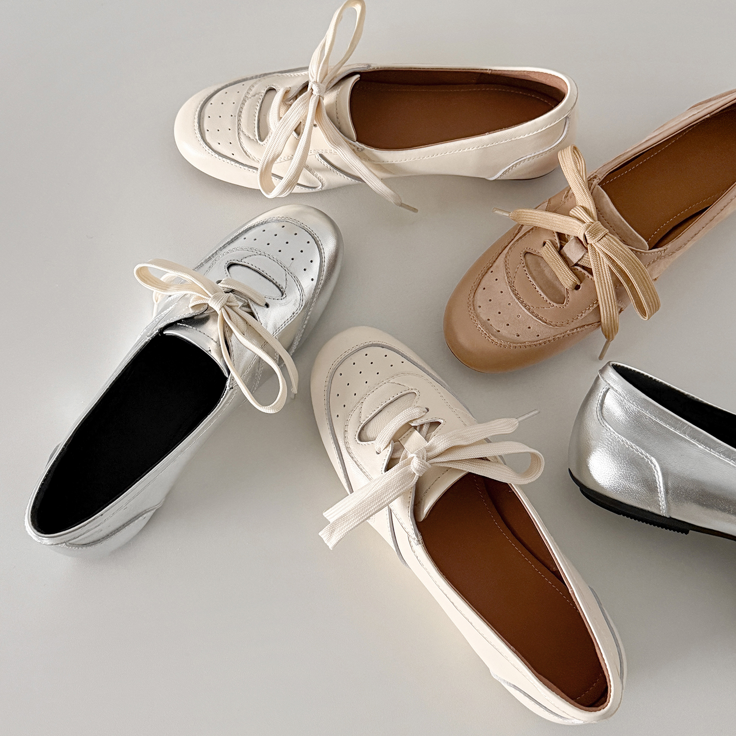 2cm/羊皮 小白鞋女平底运动鞋休闲百搭深口女单鞋通勤真皮小皮鞋