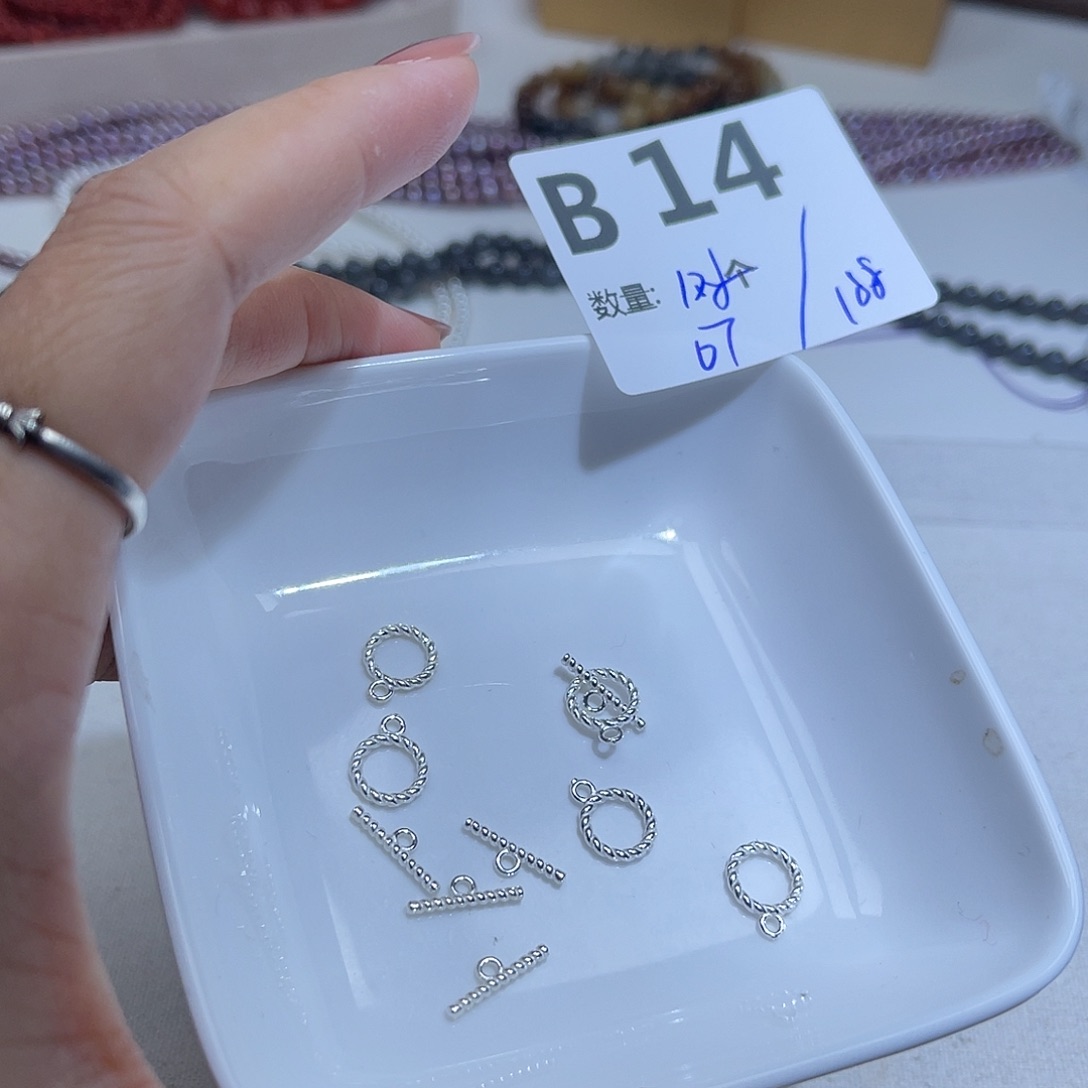 水晶银S925镶嵌珠宝半成品B14。       