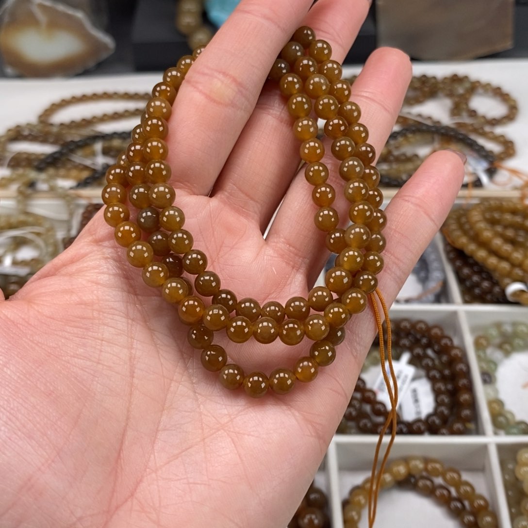 和田玉（糖玉）手串未镶嵌柠***@