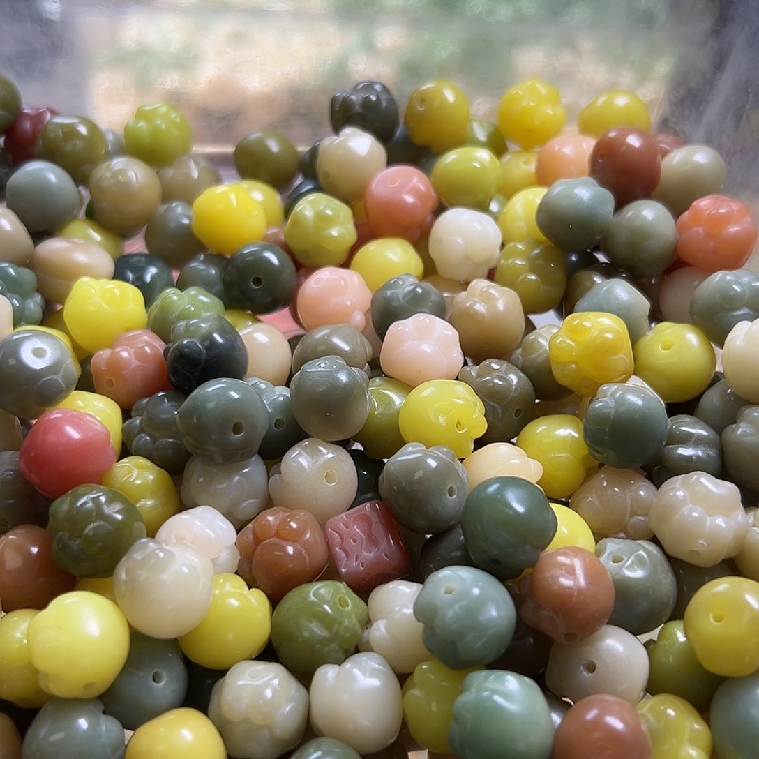 白玉菩提吊坠卡12爱心多宝猫爪22颗