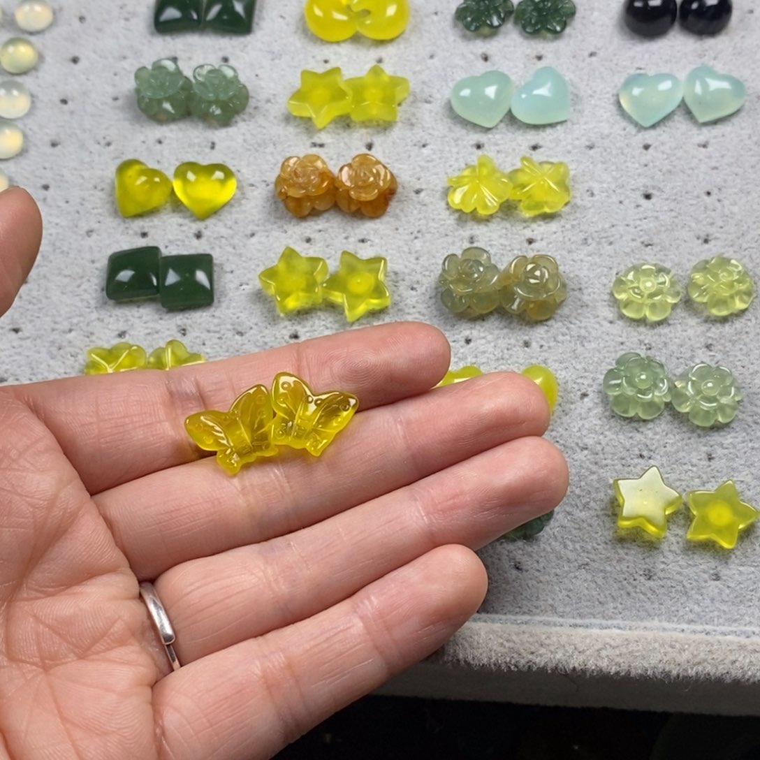 蛇纹石玉银S925镶嵌挂件耳饰耳环项链