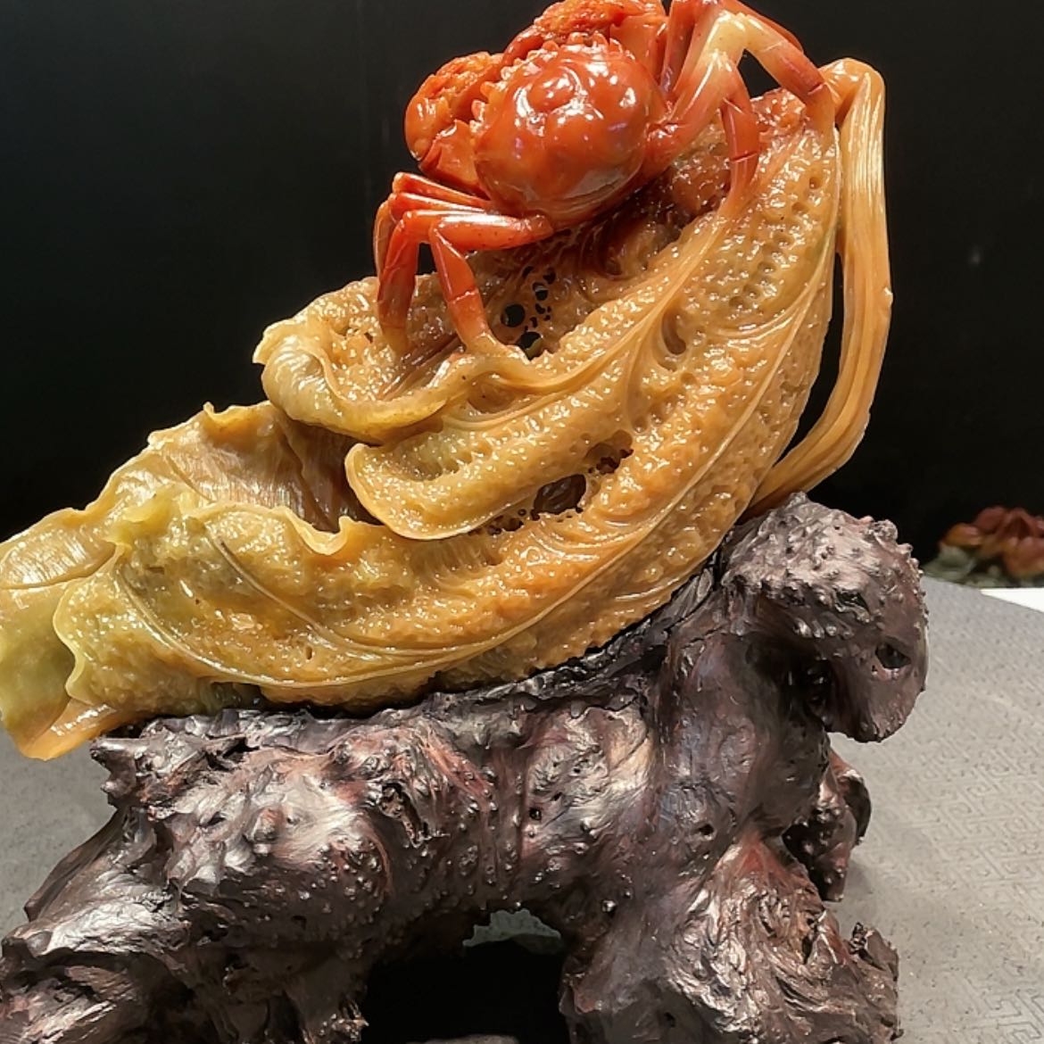 【闪购商品】寿山石大*∽螃蟹寿山石雕刻艺术品