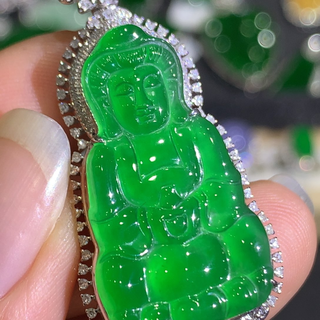 翡翠颈饰18K金镶嵌9、