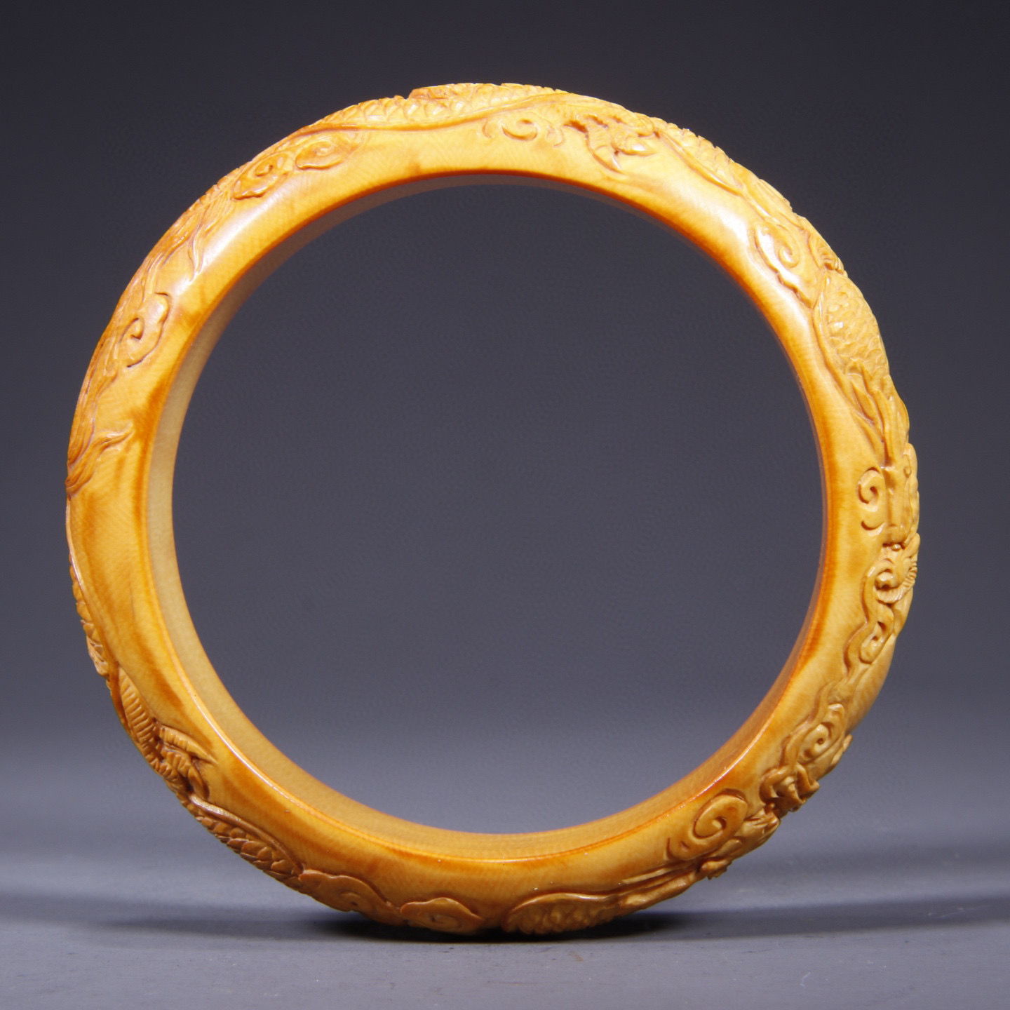 旧藏 猛犸牙龙纹手镯 G高90205