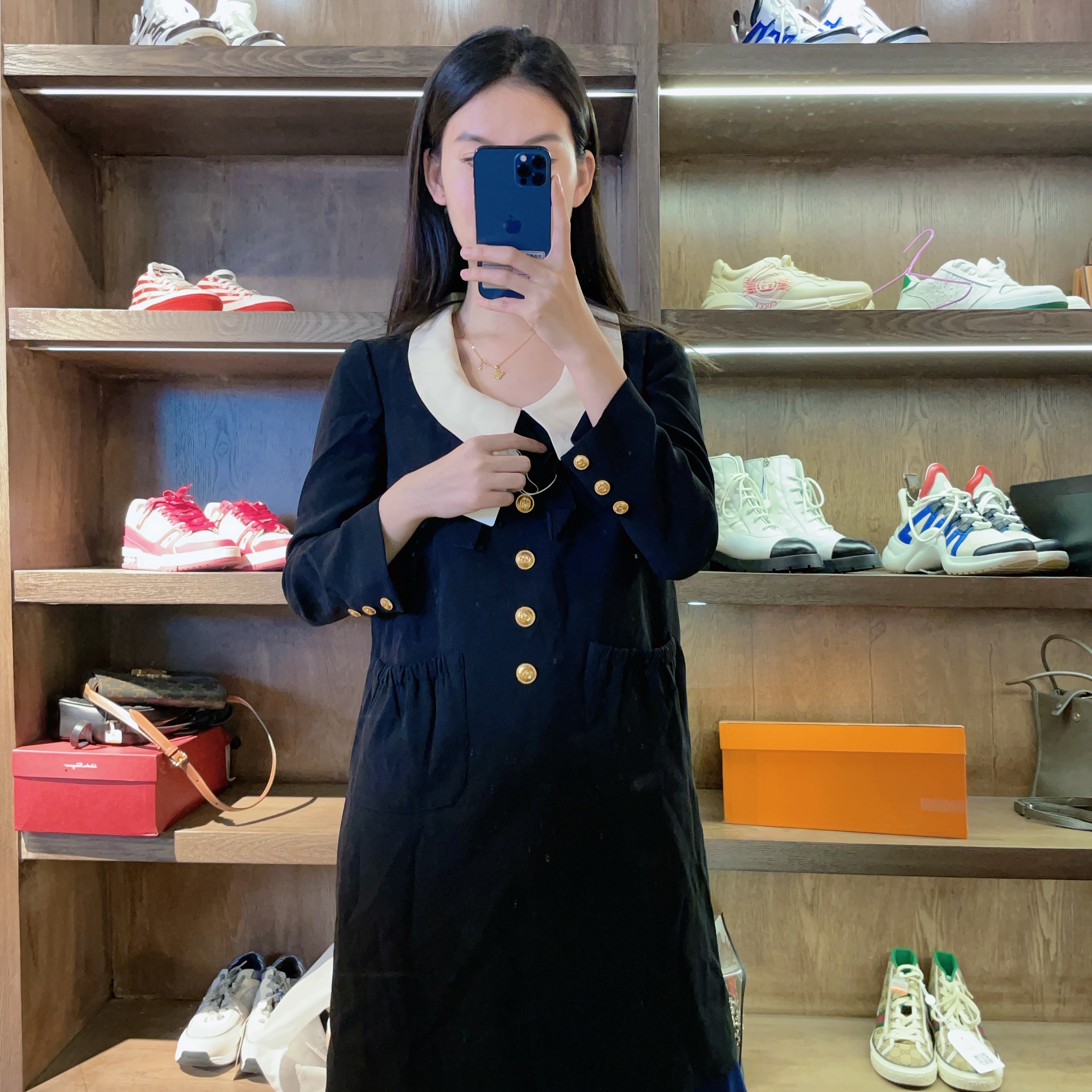 95新 GUCCI/古驰 麦殿/连衣裙38码黑色/250718WRR9S03