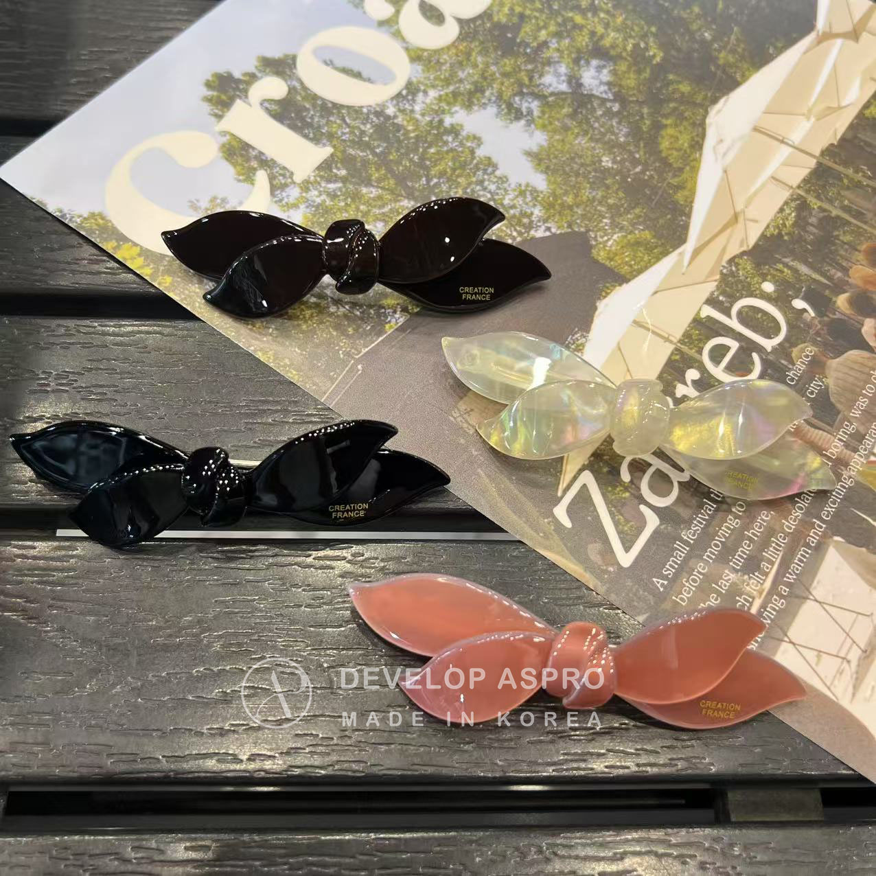 【现货  CF醋酸】韩国新款正品爆款减龄洋气半扎弹簧夹B1-5-CF114