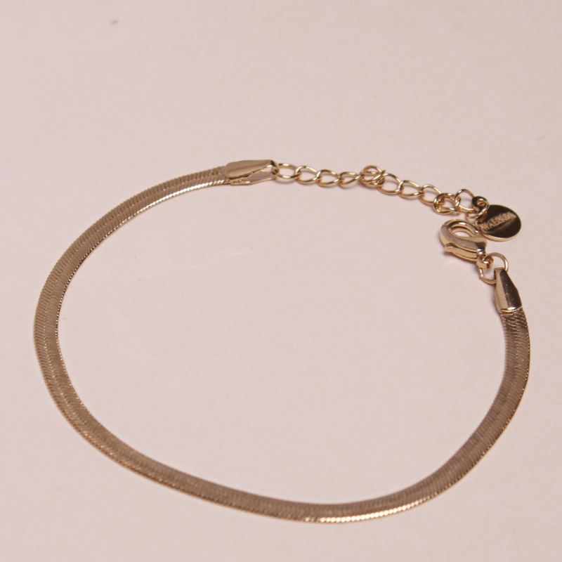 铜合金手链 金色小圆片蛇骨链简约款【哎呦家17065】