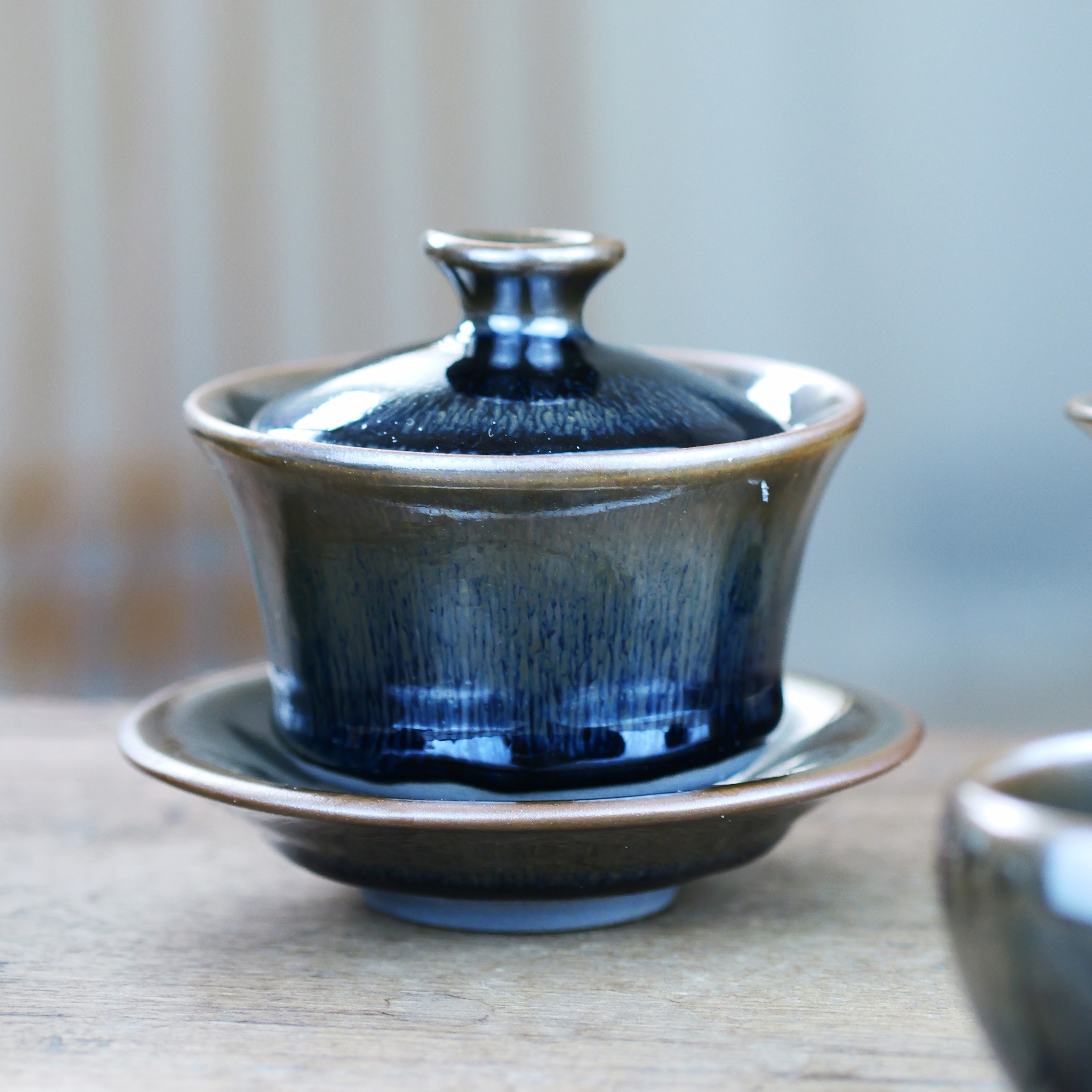 建窑建盏非遗传承人邹云源兔毫银豪高温茶具礼品套装