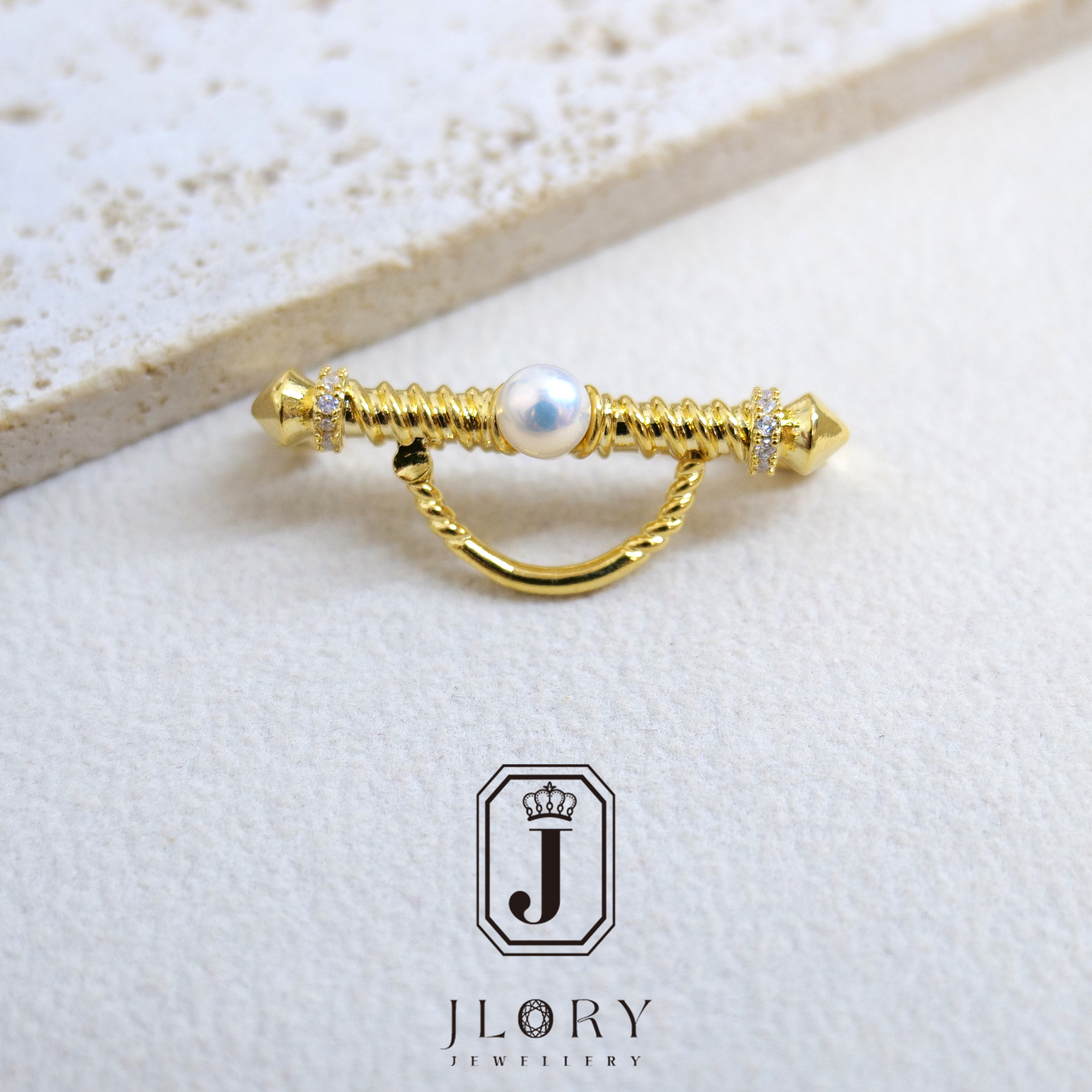 4-5mm 淡水无核胸针伴侣 (金) 228