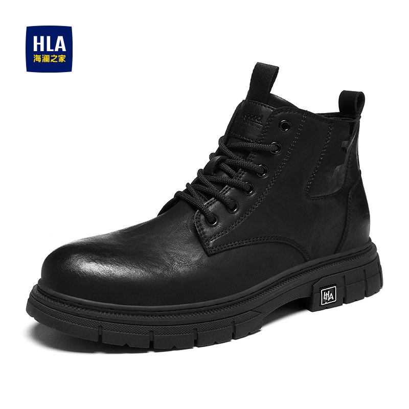 马丁靴男夏季新款英伦春季机车黑色工装短靴男士中帮皮鞋