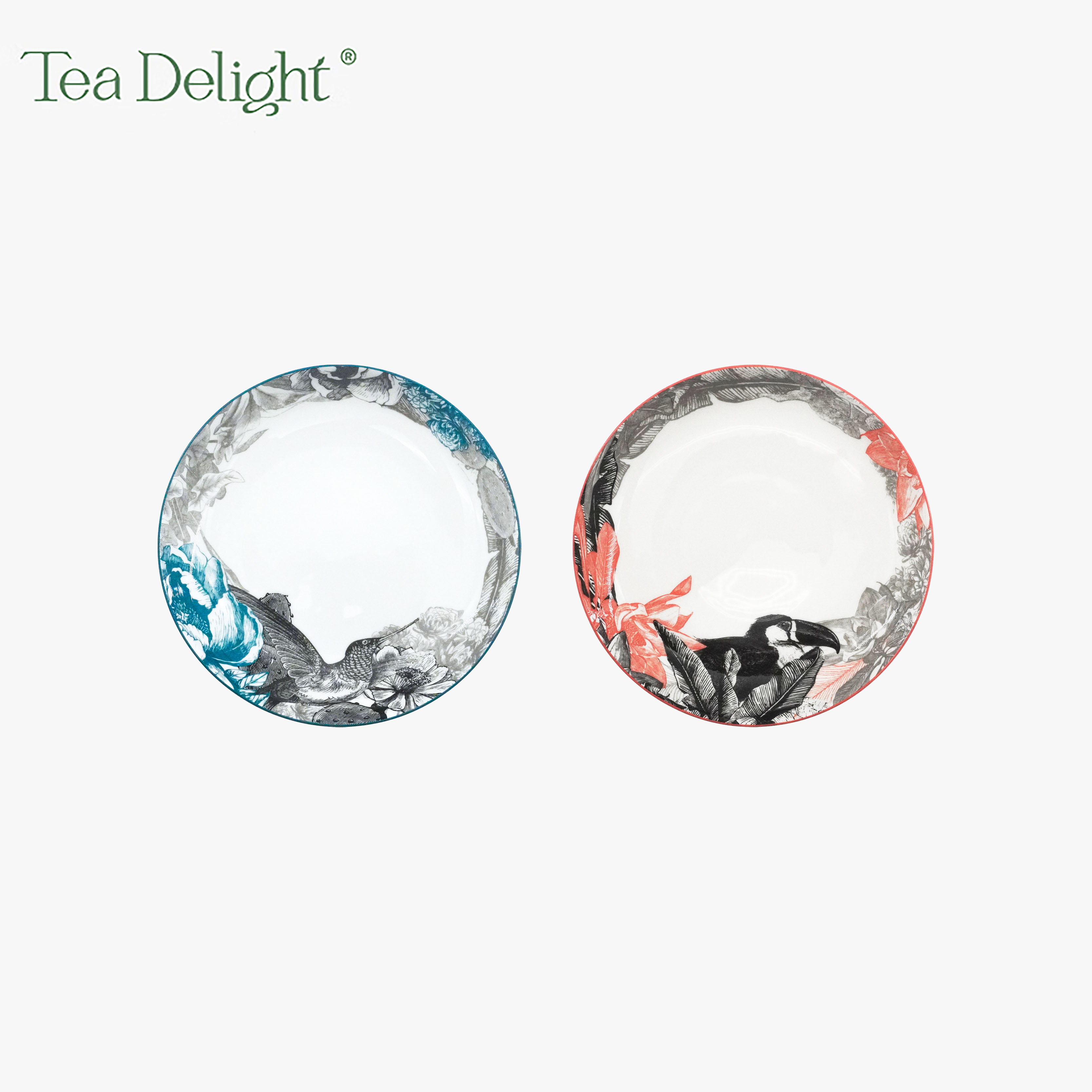 茶欢Tea Delight 雨林秘境 骨瓷餐盘汤盘陶瓷家用汤盘水果盘