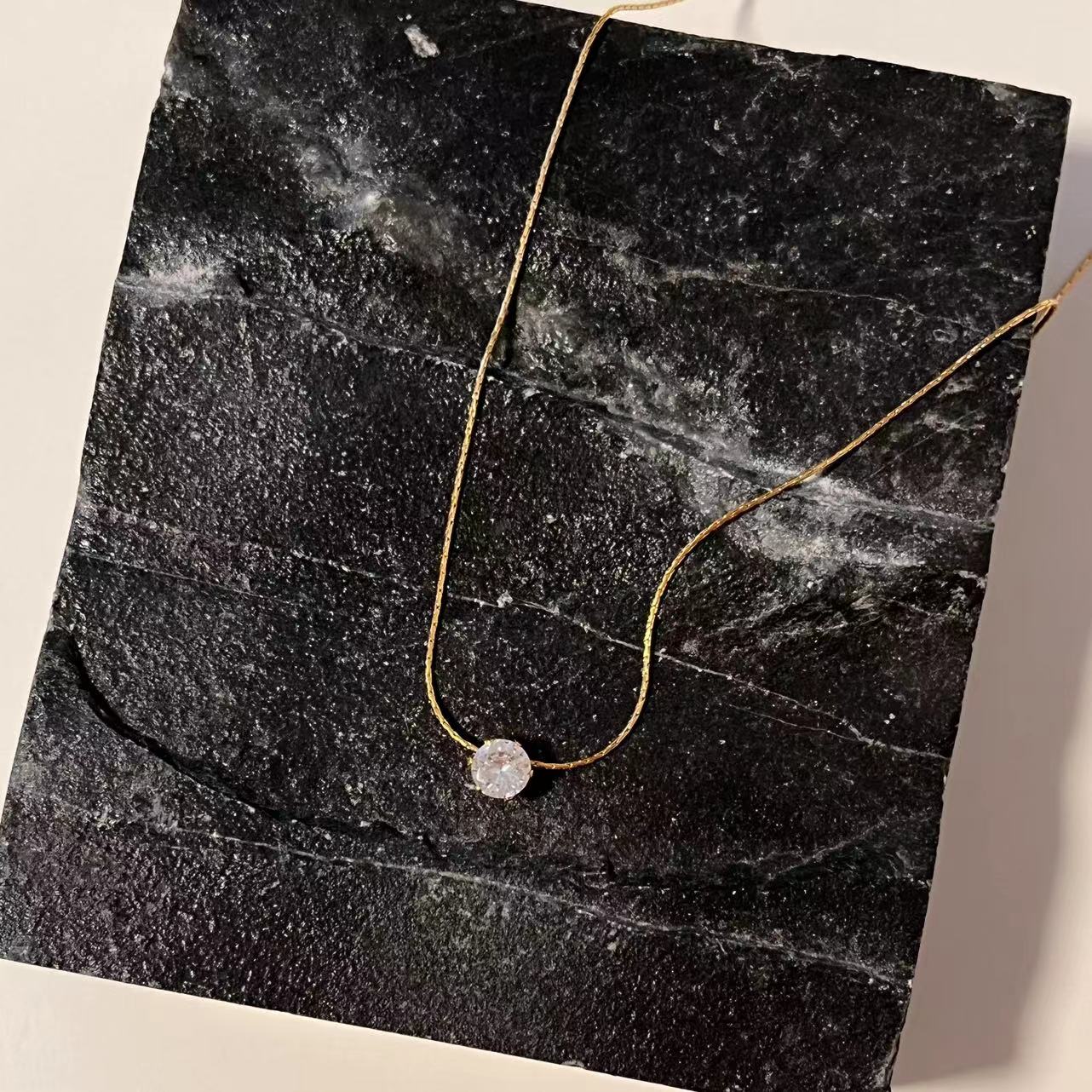 合金项链 可碰水系列！【锁骨高光】超闪锁骨链 可叠戴