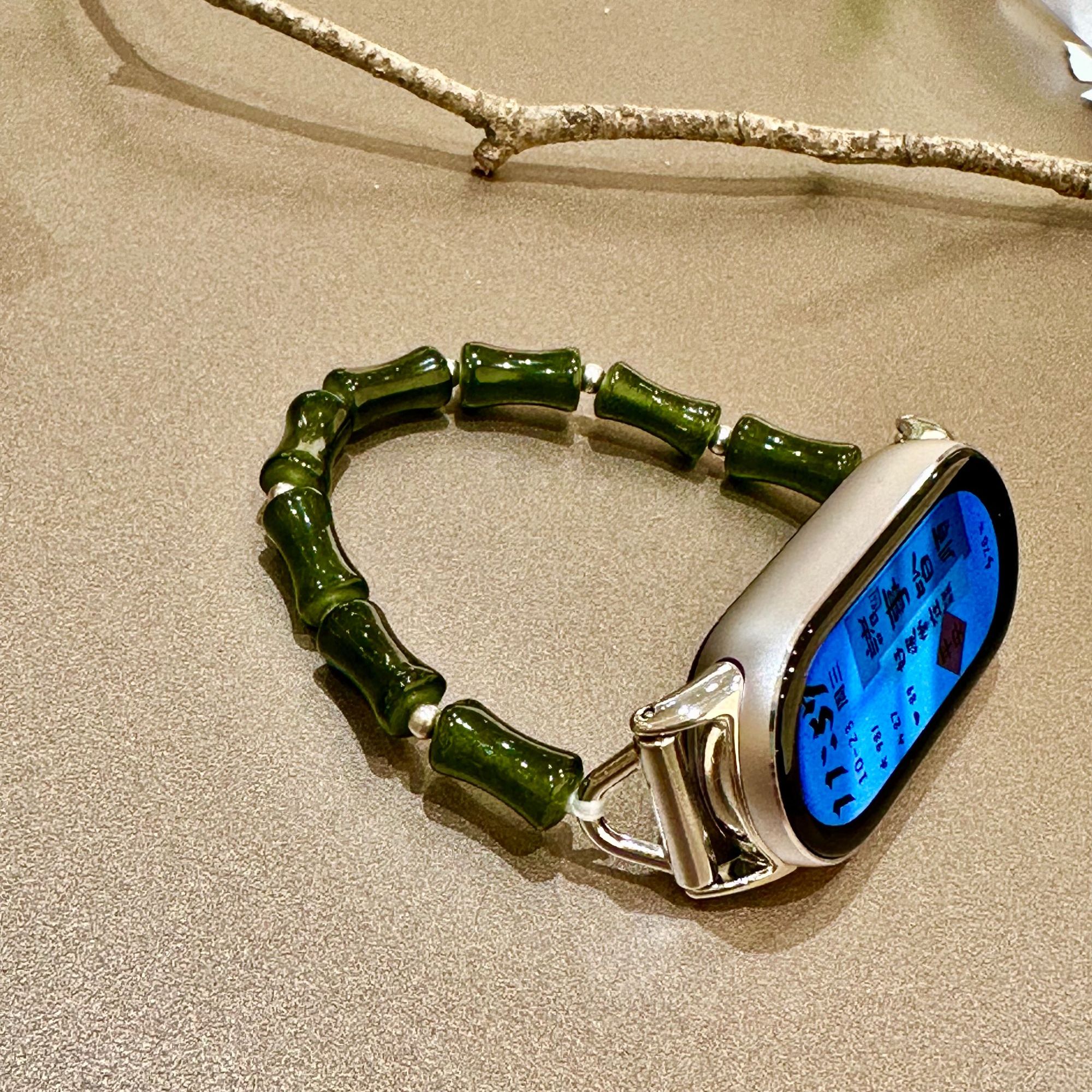 瑞馨宜新中式竹节串珠古风适用于小米手环9/8表带腕带9pro创意女