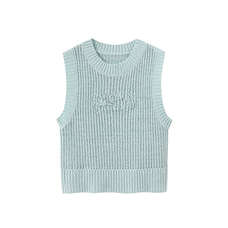 2号【清新橄榄绿】新款复古时尚圆领修身无袖背心针织毛衣衫C961