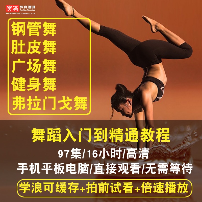钢管舞/肚皮舞/广场舞/健身舞/弗拉门戈舞视频教程 舞蹈在线课程