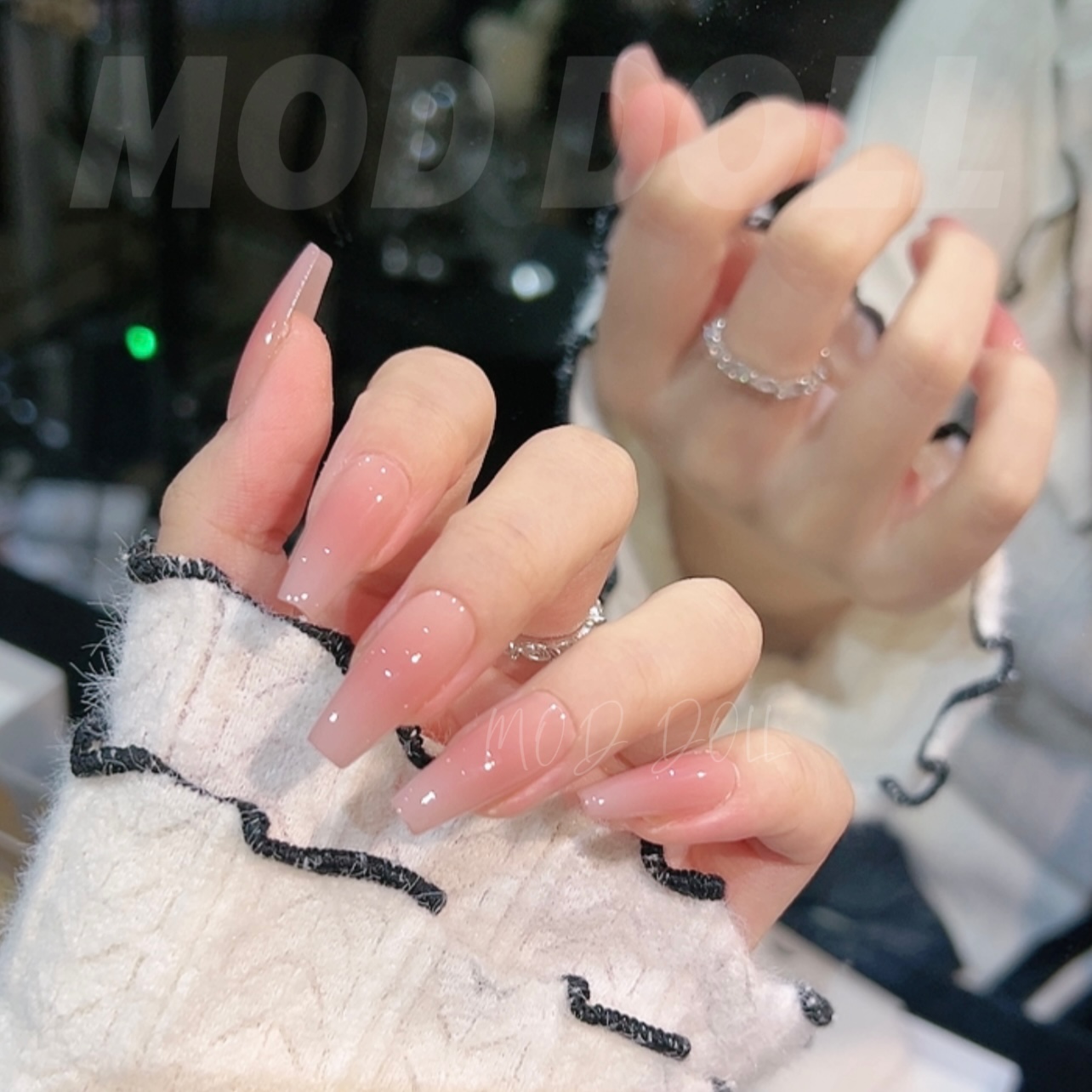 【纯欲腮红】纯欲裸色猫眼显白纯手工穿戴甲