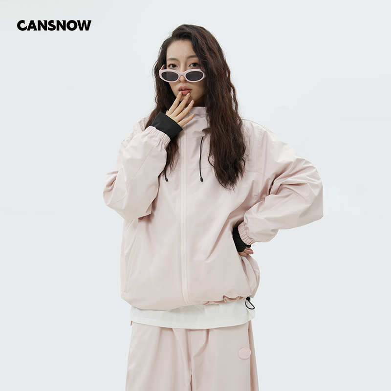 CANSNOW罐头滑雪莫兰迪粉色滑雪服套装全压胶防水防风保暖女款