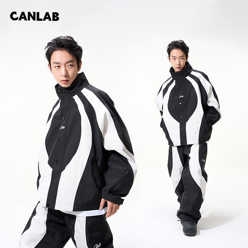 CAN HOP罐头滑雪服套装黑白拼色男女款专业防水压胶裤外套25新款