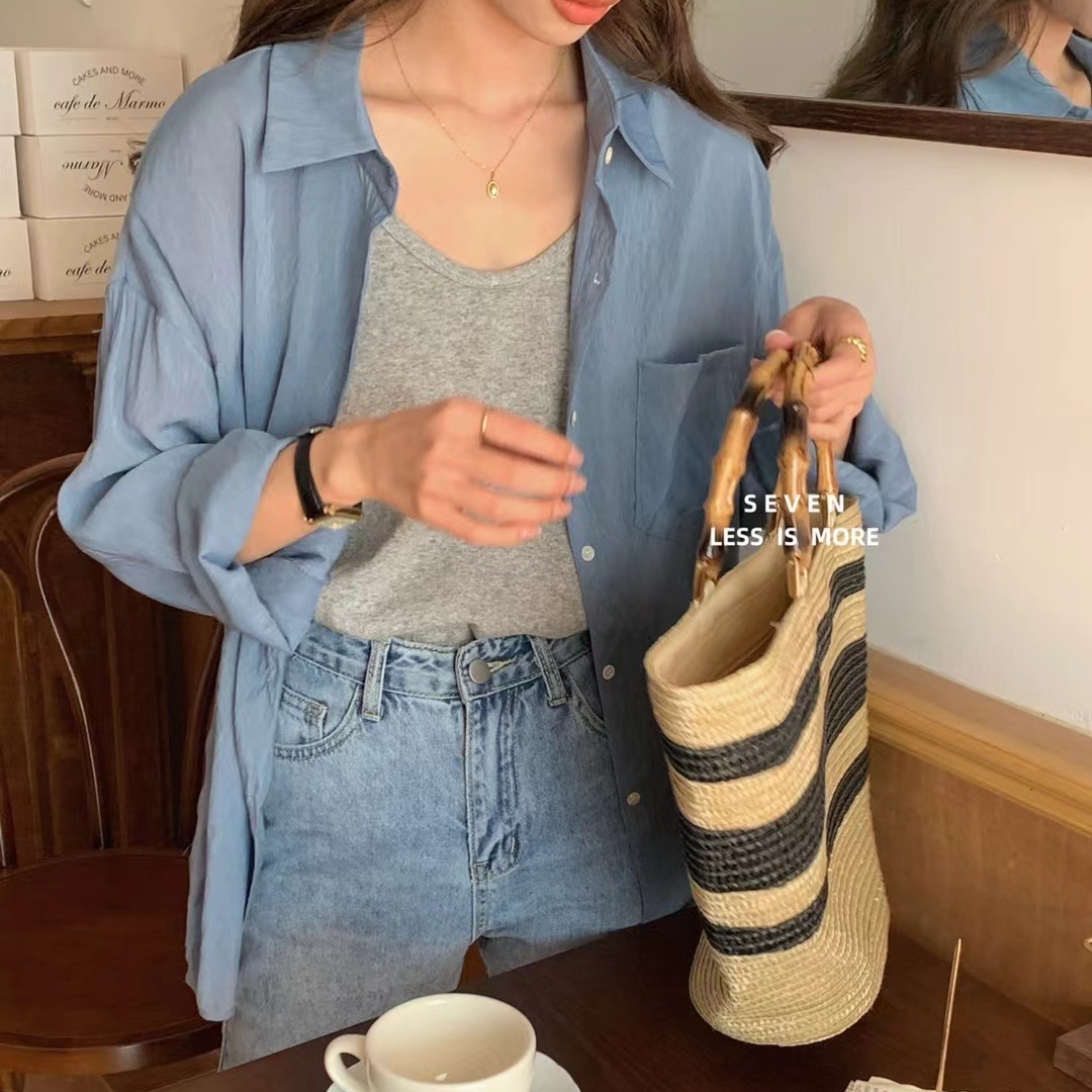 【201-300号】最新-初见香香家休闲百搭夏季沙滩沙滩纯色时尚外套