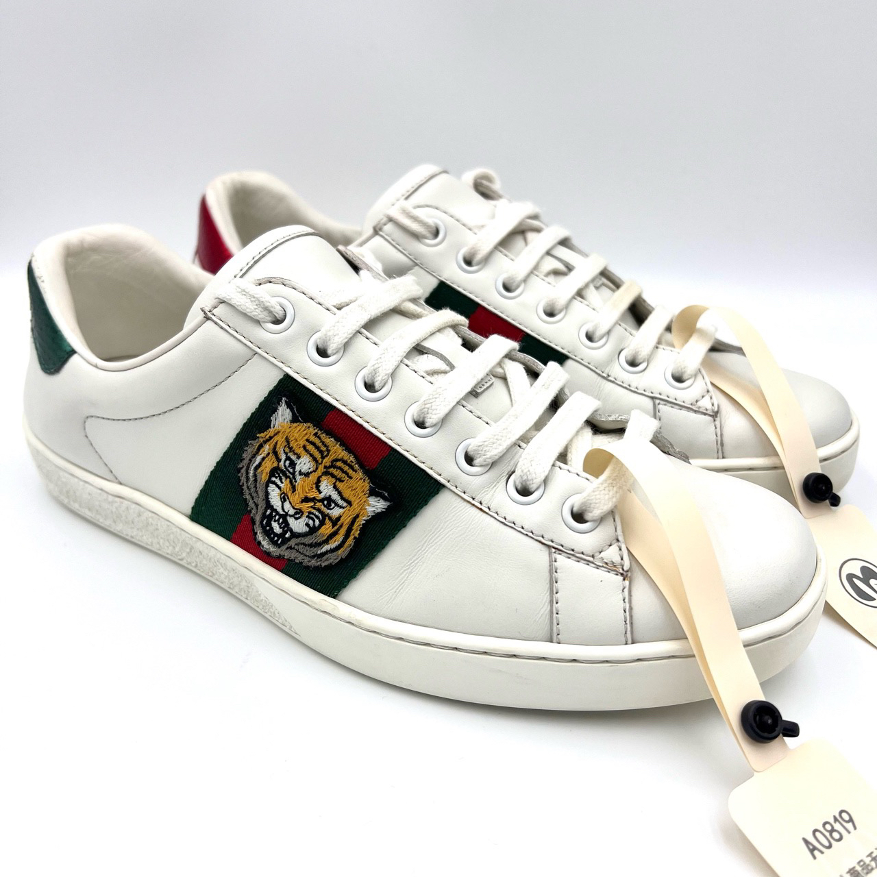 gucci/侧边虎头小白鞋/5码/非全新