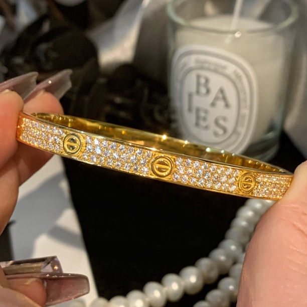 足金999 黄金5G工艺 满天星莫桑手镯