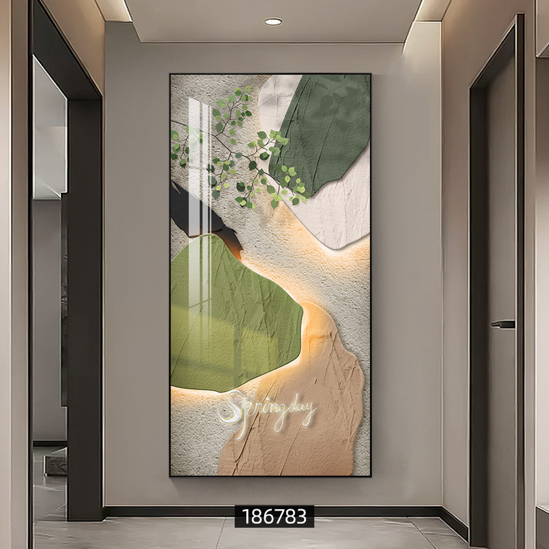 北欧风入户玄关画装饰画高档大气走廊过道尽头壁画进门正对墙挂画