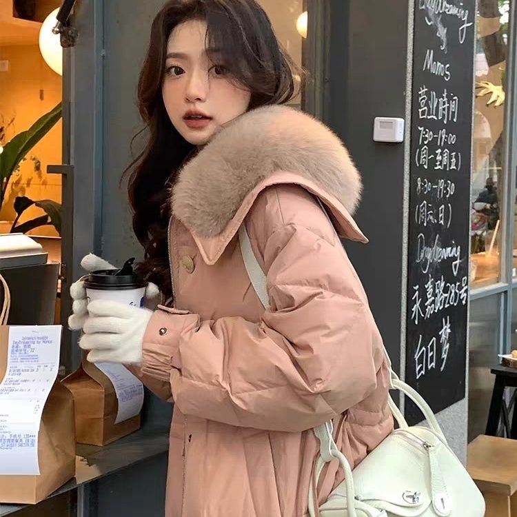雪中飞羽绒服冬季女中长款2023年新款高级感小众显瘦时尚小个子洋