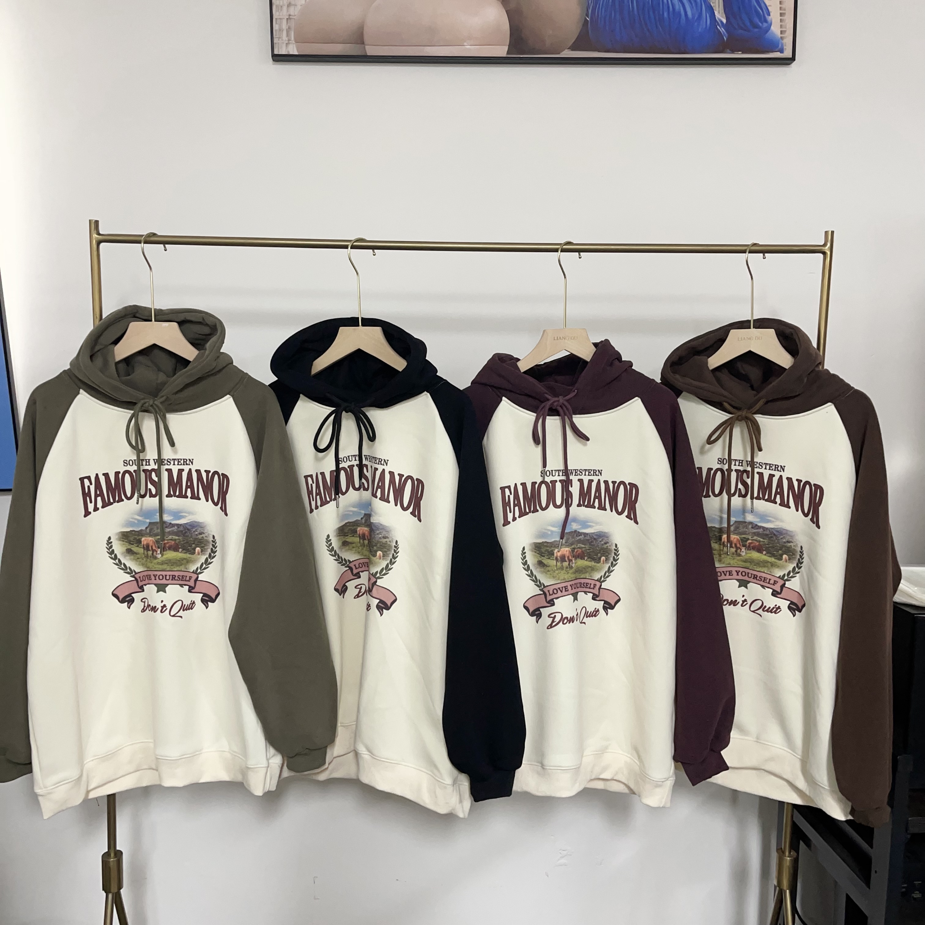 女士新款加绒帽衫