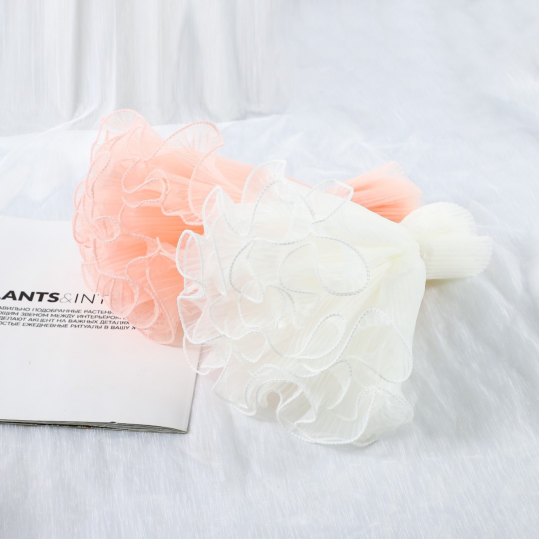 直播活动百搭浪花纱珍珠浪花纱包花网纱鲜花花束包装材料花店用品