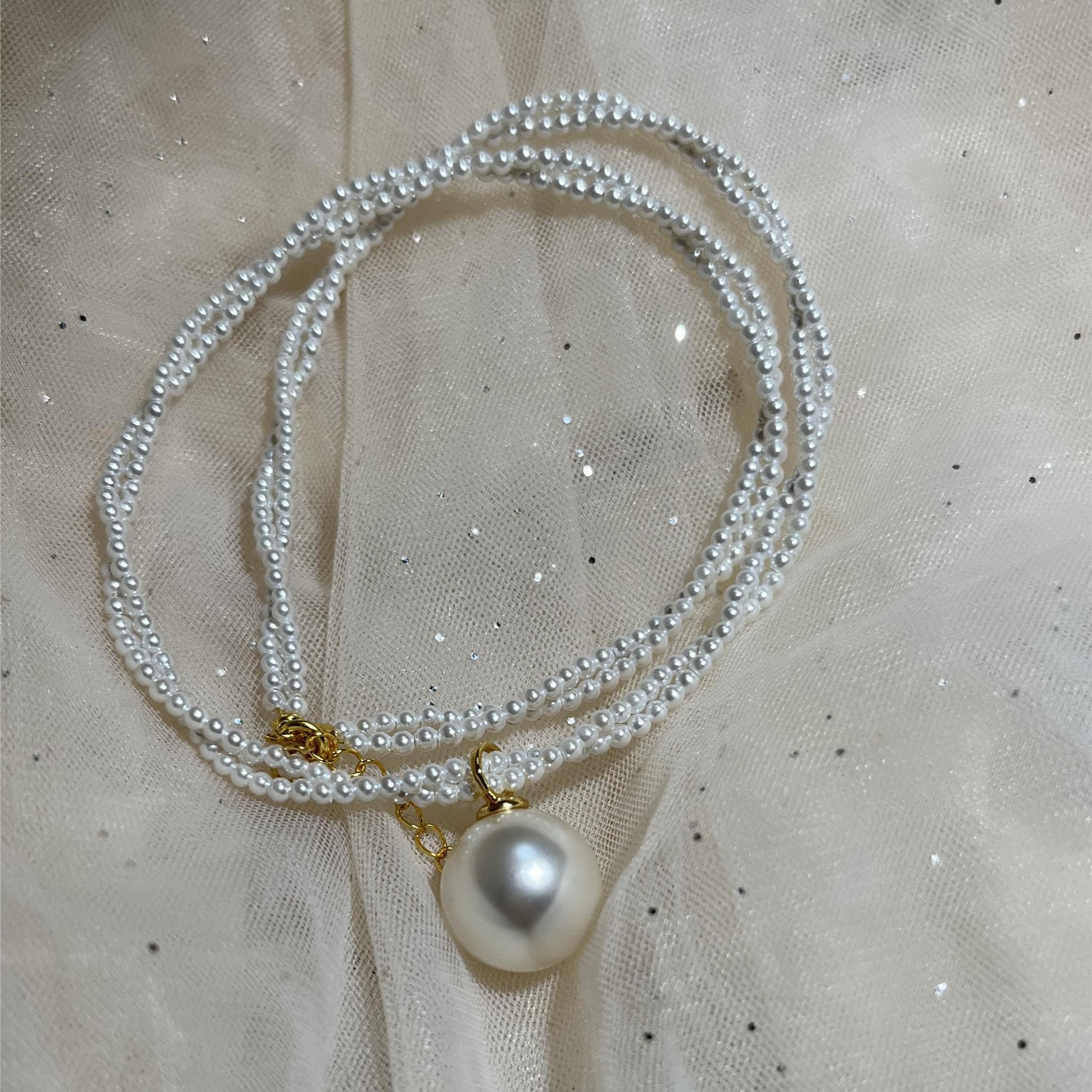 合金项链 双层法式项链 百搭时尚气质款