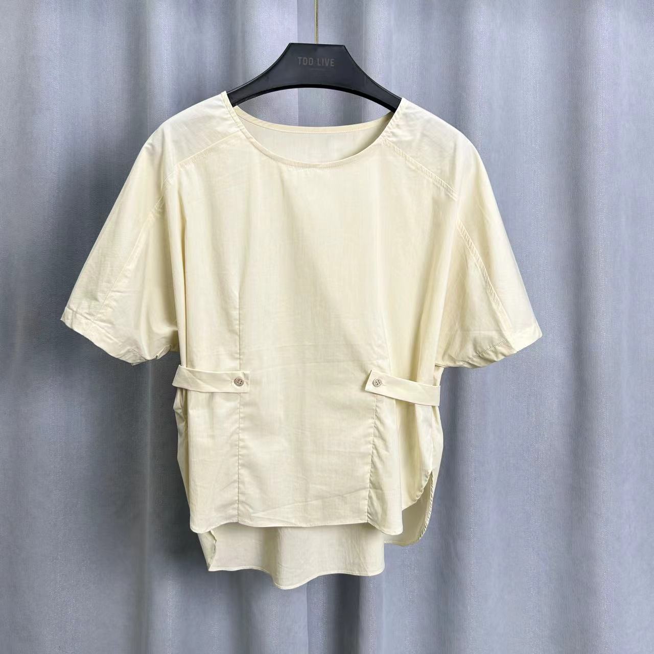 同伊系列   E306  女装简约时尚夏季上衣小衫淡黄色