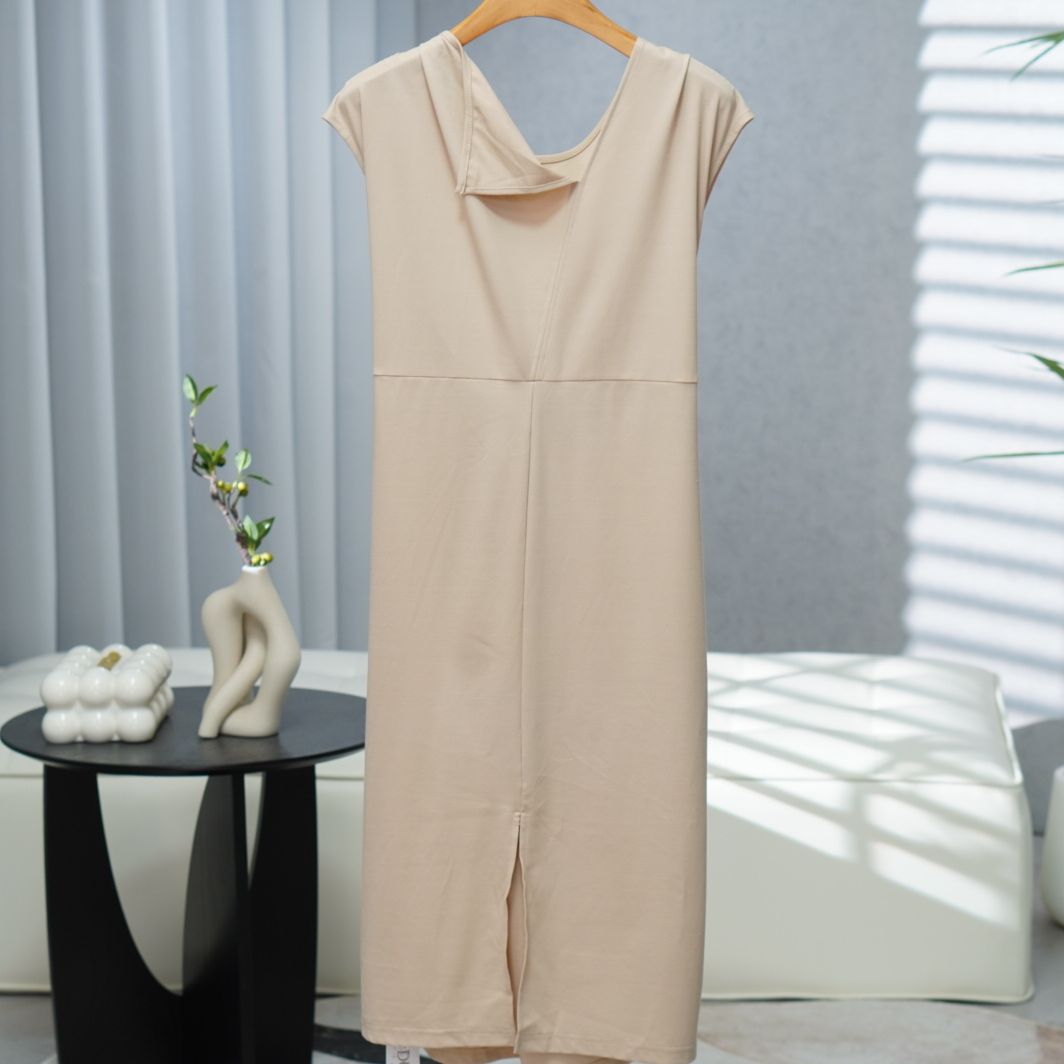 同伊系列   WZ1302    女装时尚撤柜休闲连衣裙杏色G202131