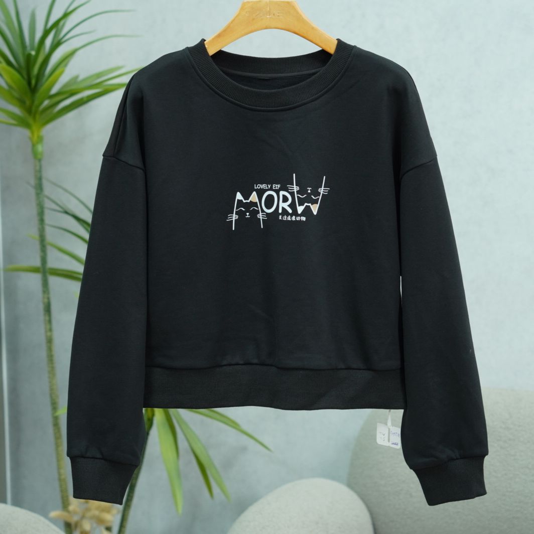 同伊系列  WZ1369  女装时尚撤柜休闲上衣卫衣黑色F215102