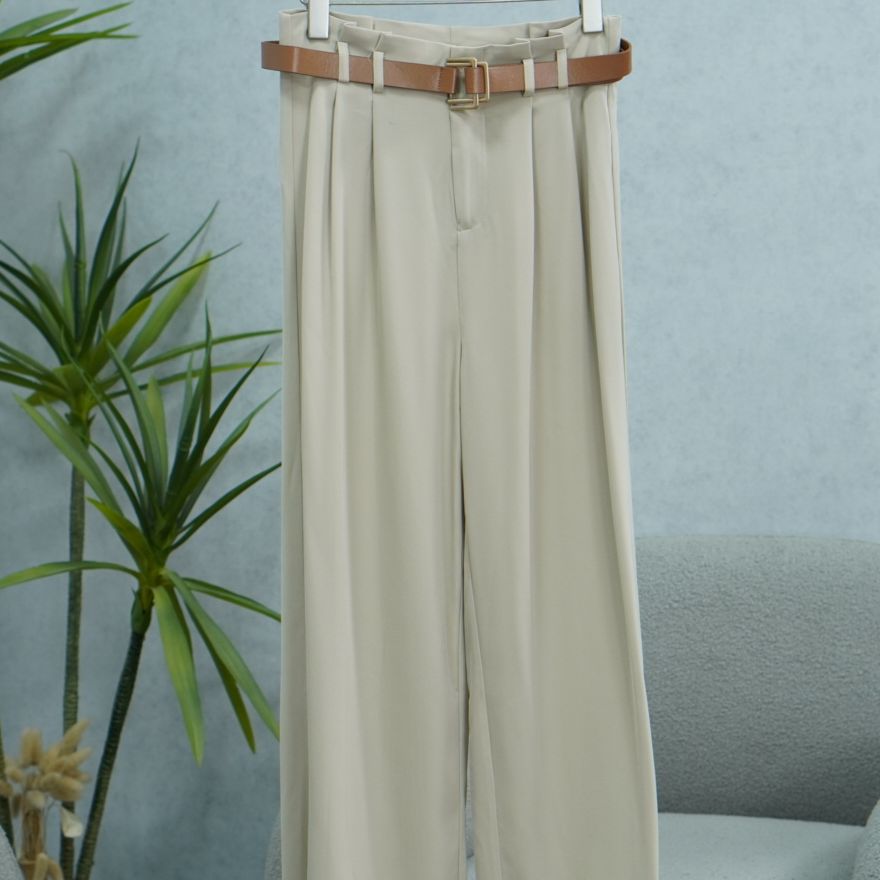 同伊系列   WS164    女装时尚撤柜休闲阔腿裤卡其色C91109