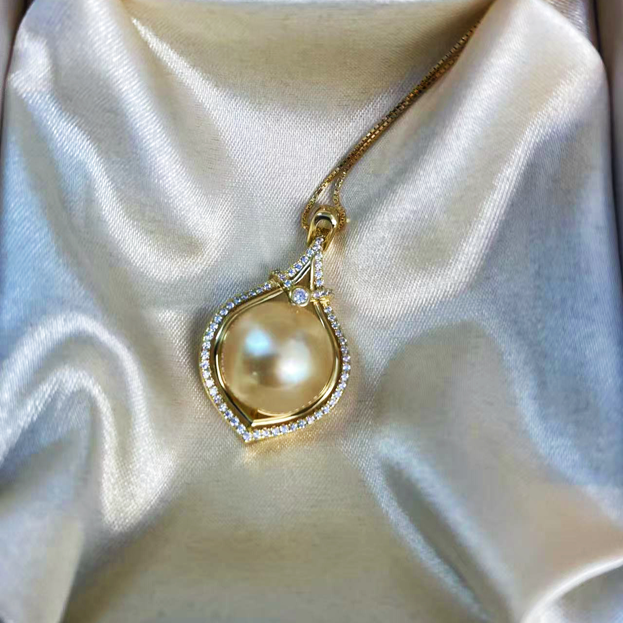 【南南专属】13-14mm 海水珍珠 南洋金珠珍珠吊坠 -X034