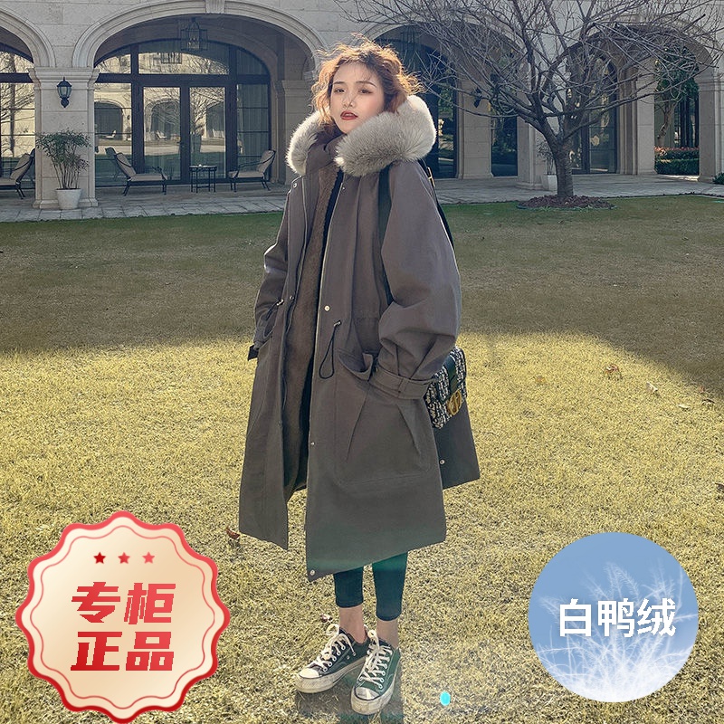 波司澄羽绒服2023新款派克女款女士季ins中长款加绒加厚衣韩版工