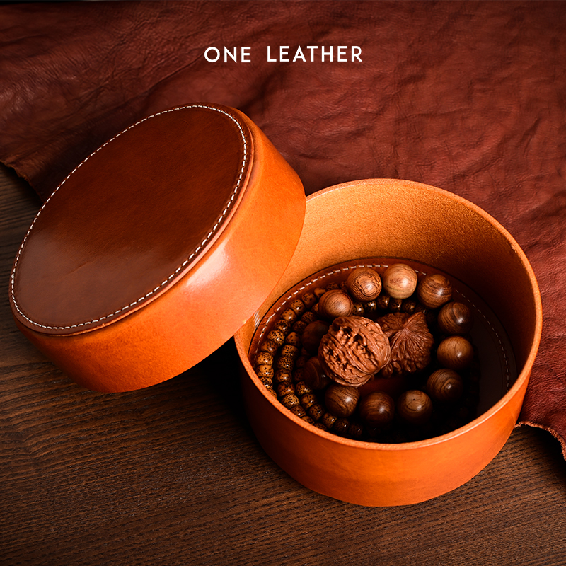 one leather/一皮真皮文玩收纳盒手工高档大容量首饰文玩配饰整理