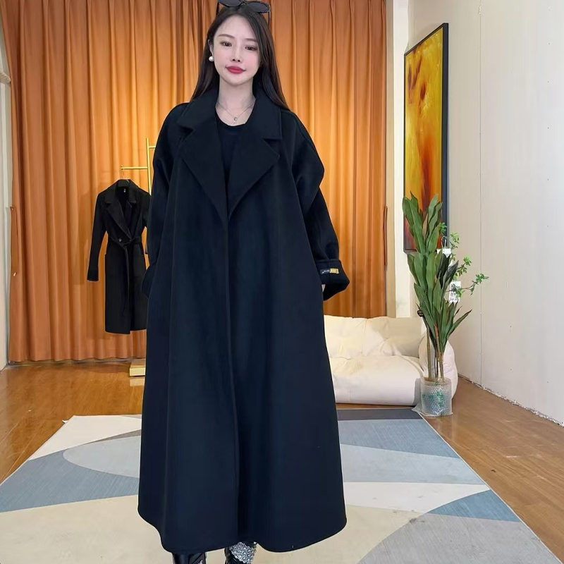 2024新款大衣秋冬中长款韩系气质毛呢外套宽松高级呢子大衣慵懒风