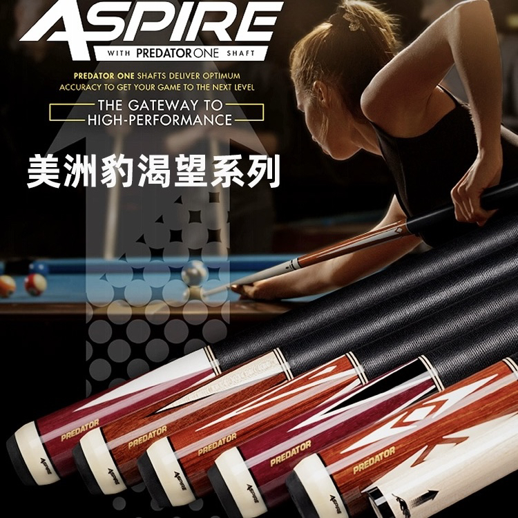 PREDATOR美洲豹台球杆Aspire渴望大头杆九球杆黑8中式桌球杆正品