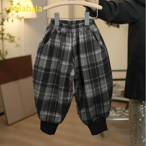 2024新品巴拉巴拉【两个小盆友】宝宝绒裤子儿童加绒加厚保暖韩版冬