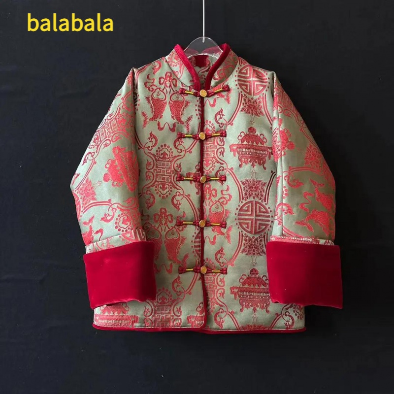 2024新品巴拉巴拉【喜儿定制】秋冬新款女童新中式加厚儿童拜年服中