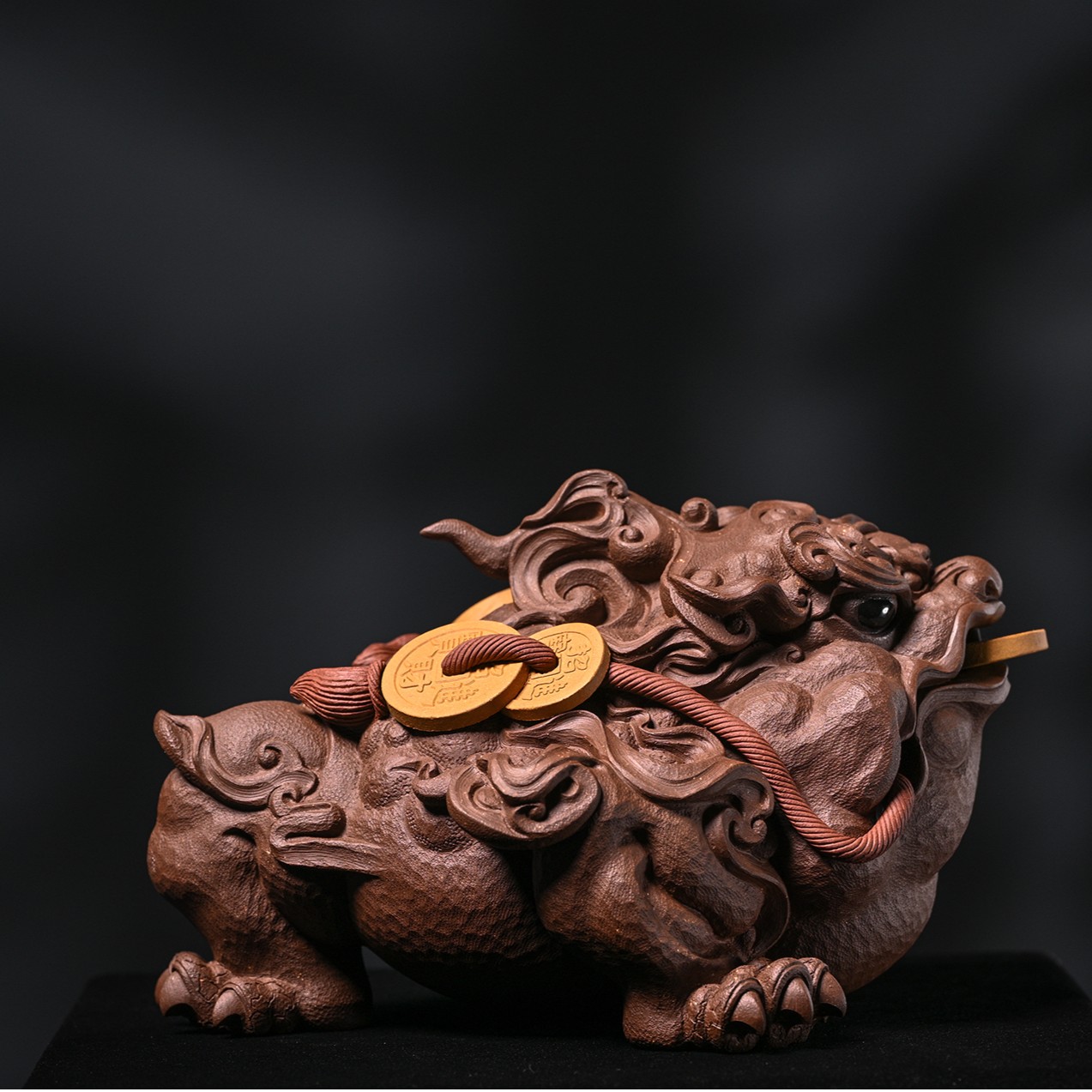 柏年溯艺《隐智》吉柏年原创紫砂茶宠手工精修 创意茶玩摆设瑞兽