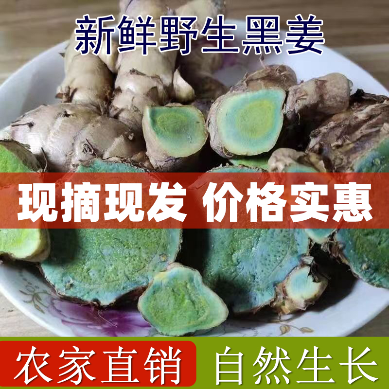 广西黑姜1-5斤新鲜乌姜正宗蓝姜黑心姜绿姜妇科姜现挖现发包邮