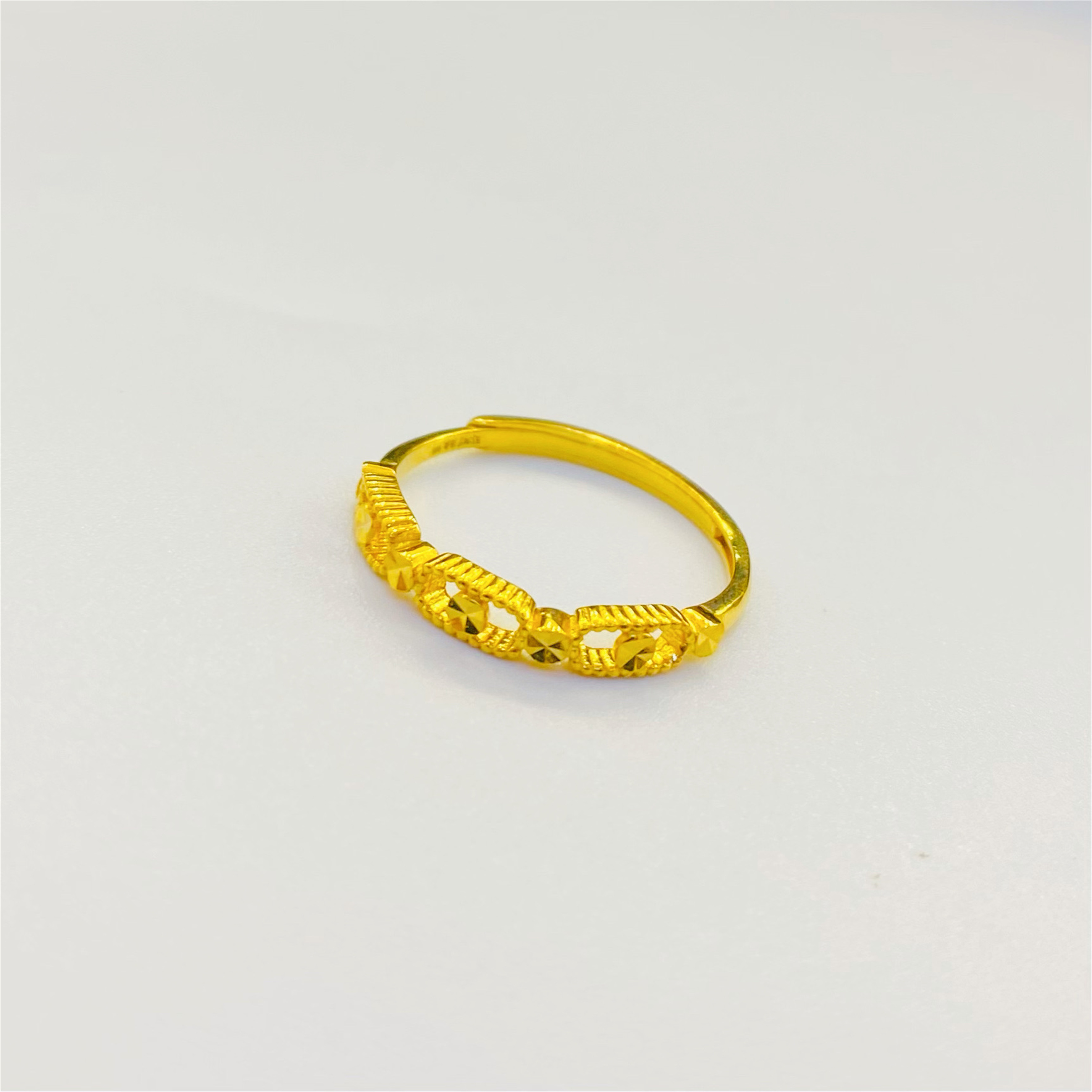 hongjue JEWELRY/鴻爵珠宝足金时尚活口戒指