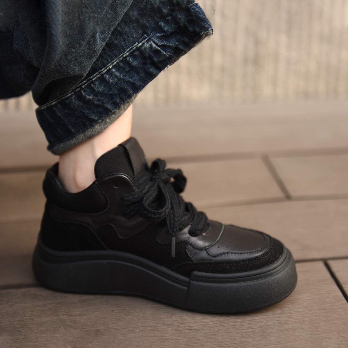 Artmu阿木休闲德训鞋厚底高帮鞋运动鞋女款真皮短靴单靴新款2360