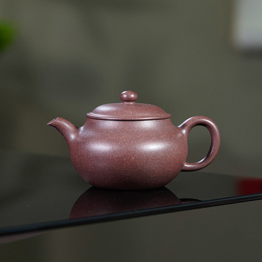 遇壶堂扁腹150cc/紫玉金砂正宗宜兴纯手工原矿紫砂壶0633泡茶壶