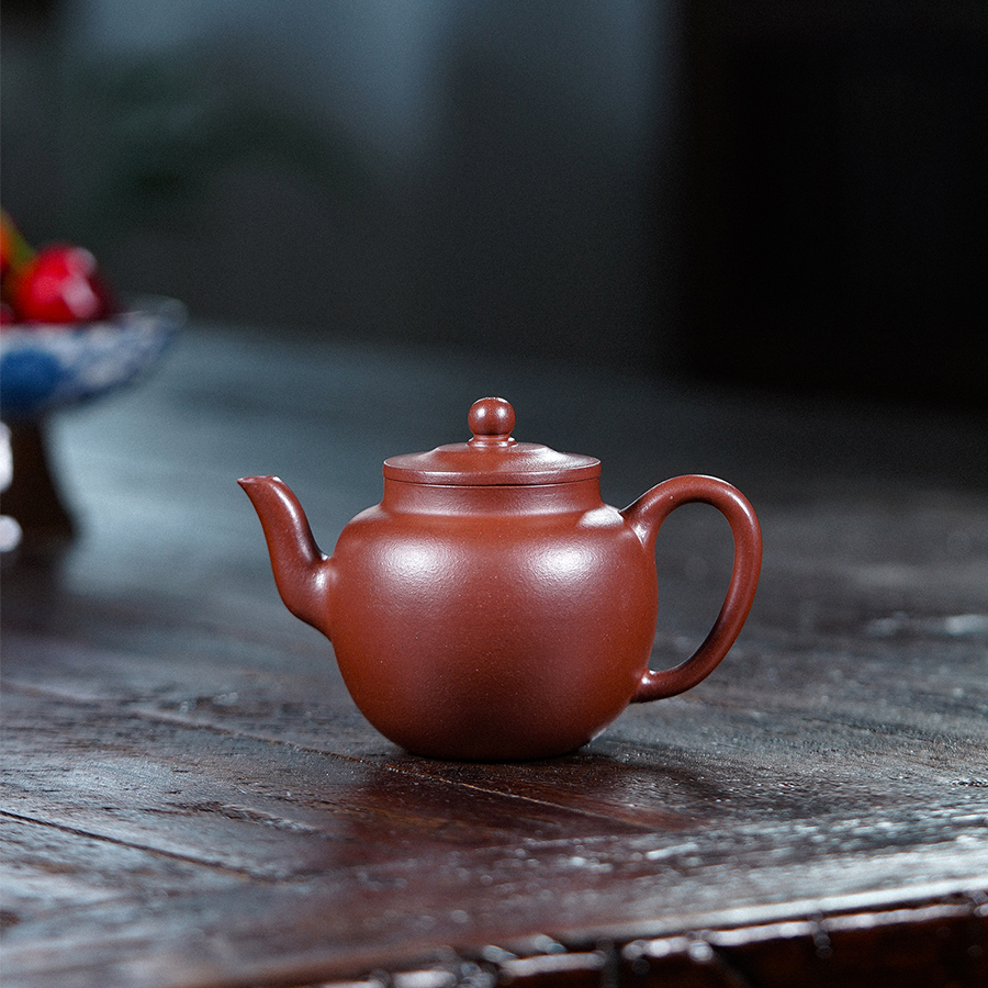 遇壶堂古莲子140cc红皮龙正宗宜兴纯手工原矿紫砂壶0809泡茶壶